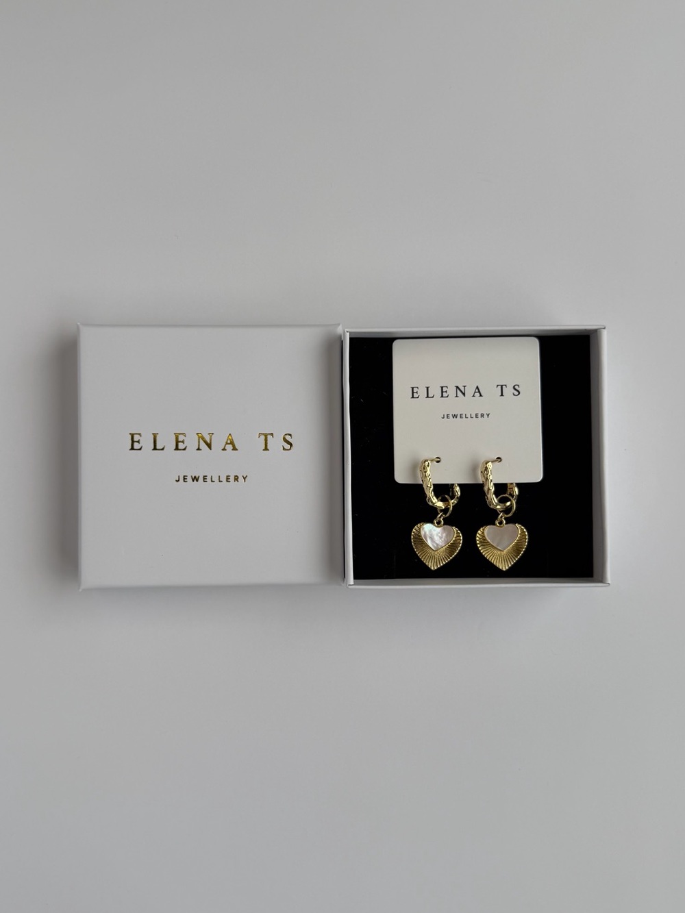 521 Gold Heart Drop Earrings - Gold
